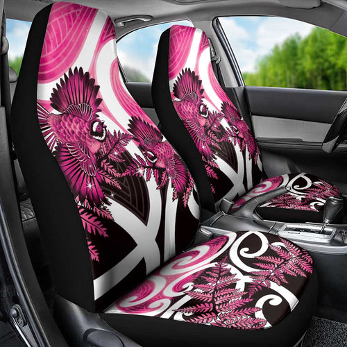 Piwakawaka New Zealand Matariki Car Seat Cover Maori New Year Silver Fern Pink Galaxy