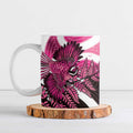 Piwakawaka New Zealand Matariki Ceramic Mug Maori New Year Silver Fern Pink Galaxy