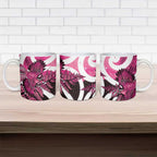 Piwakawaka New Zealand Matariki Ceramic Mug Maori New Year Silver Fern Pink Galaxy