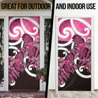 Piwakawaka New Zealand Matariki Door Cover Maori New Year Silver Fern Pink Galaxy