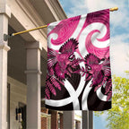 Piwakawaka New Zealand Matariki Garden Flag Maori New Year Silver Fern Pink Galaxy