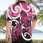 Piwakawaka New Zealand Matariki Hawaiian Shirt Maori New Year Silver Fern Pink Galaxy
