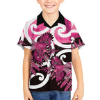 Piwakawaka New Zealand Matariki Hawaiian Shirt Maori New Year Silver Fern Pink Galaxy