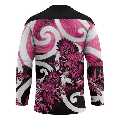 Piwakawaka New Zealand Matariki Hockey Jersey Maori New Year Silver Fern Pink Galaxy