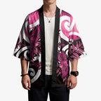 Piwakawaka New Zealand Matariki Kimono Maori New Year Silver Fern Pink Galaxy