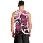 Piwakawaka New Zealand Matariki Men Tank Top Maori New Year Silver Fern Pink Galaxy