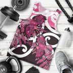 Piwakawaka New Zealand Matariki Men Tank Top Maori New Year Silver Fern Pink Galaxy