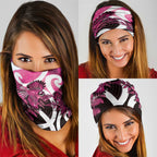 Piwakawaka New Zealand Matariki Neck Gaiter Maori New Year Silver Fern Pink Galaxy