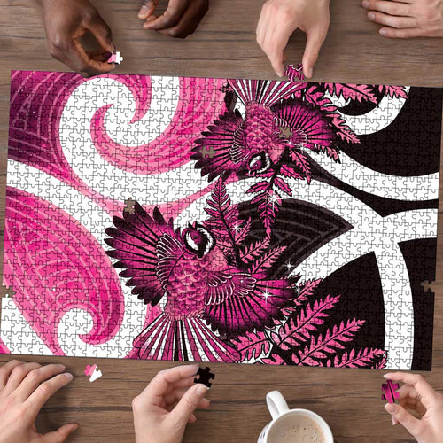 Piwakawaka New Zealand Matariki Puzzle Maori New Year Silver Fern Pink Galaxy