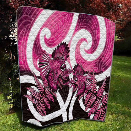 Piwakawaka New Zealand Matariki Quilt Maori New Year Silver Fern Pink Galaxy