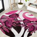 Piwakawaka New Zealand Matariki Round Carpet Maori New Year Silver Fern Pink Galaxy