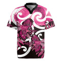 Piwakawaka New Zealand Matariki Rugby Jersey Maori New Year Silver Fern Pink Galaxy