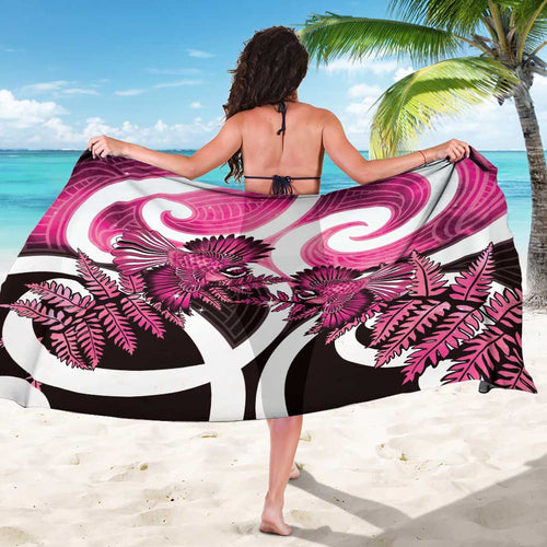 Piwakawaka New Zealand Matariki Sarong Maori New Year Silver Fern Pink Galaxy