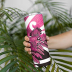 Piwakawaka New Zealand Matariki Skinny Tumbler Maori New Year Silver Fern Pink Galaxy