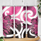 Piwakawaka New Zealand Matariki Skinny Tumbler Maori New Year Silver Fern Pink Galaxy