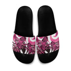 Piwakawaka New Zealand Matariki Slide Sandals Maori New Year Silver Fern Pink Galaxy