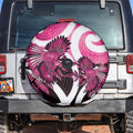 Piwakawaka New Zealand Matariki Spare Tire Cover Maori New Year Silver Fern Pink Galaxy