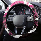 Piwakawaka New Zealand Matariki Steering Wheel Cover Maori New Year Silver Fern Pink Galaxy