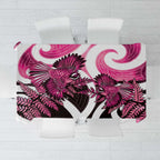 Piwakawaka New Zealand Matariki Tablecloth Maori New Year Silver Fern Pink Galaxy