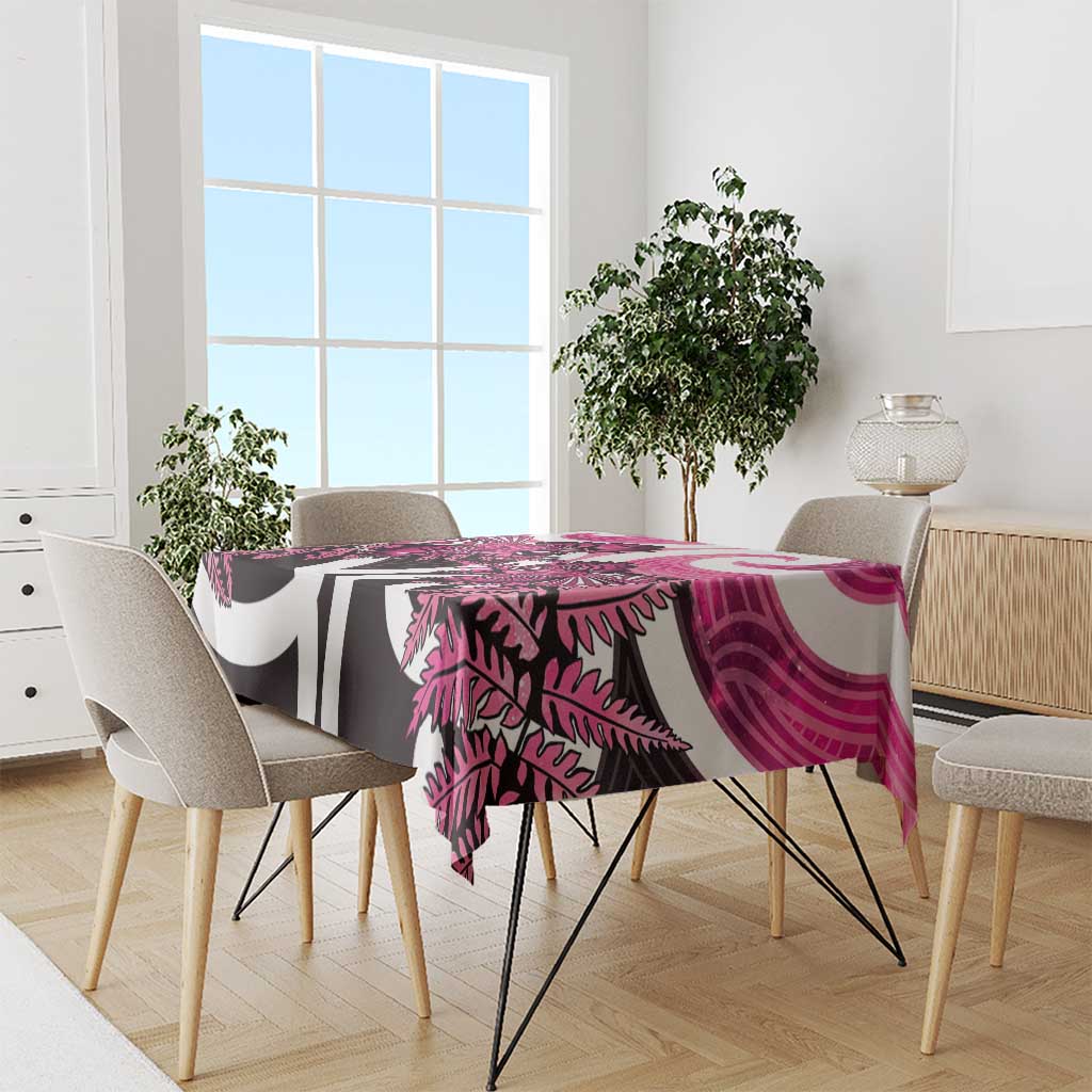Piwakawaka New Zealand Matariki Tablecloth Maori New Year Silver Fern Pink Galaxy
