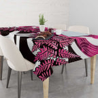 Piwakawaka New Zealand Matariki Tablecloth Maori New Year Silver Fern Pink Galaxy