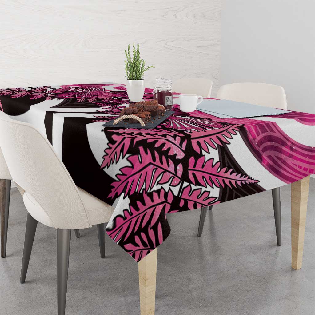 Piwakawaka New Zealand Matariki Tablecloth Maori New Year Silver Fern Pink Galaxy