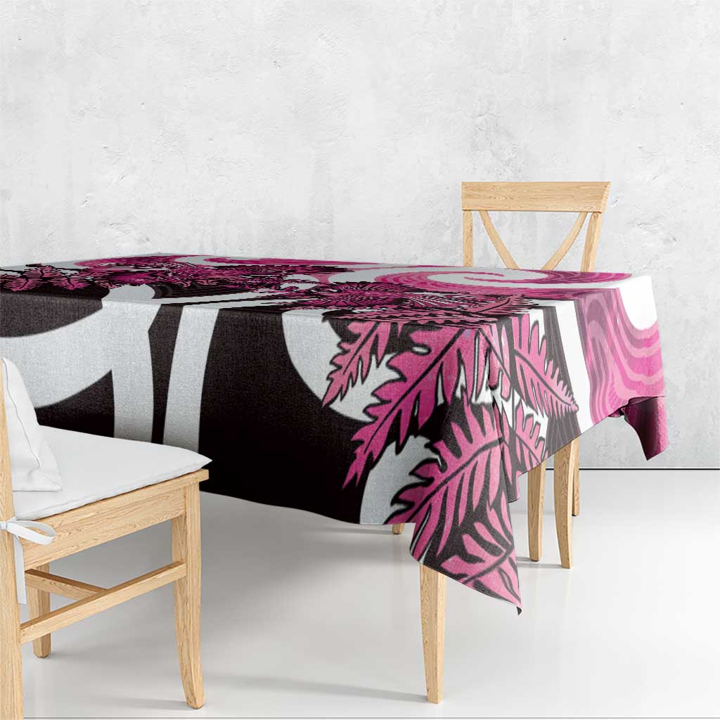 Piwakawaka New Zealand Matariki Tablecloth Maori New Year Silver Fern Pink Galaxy