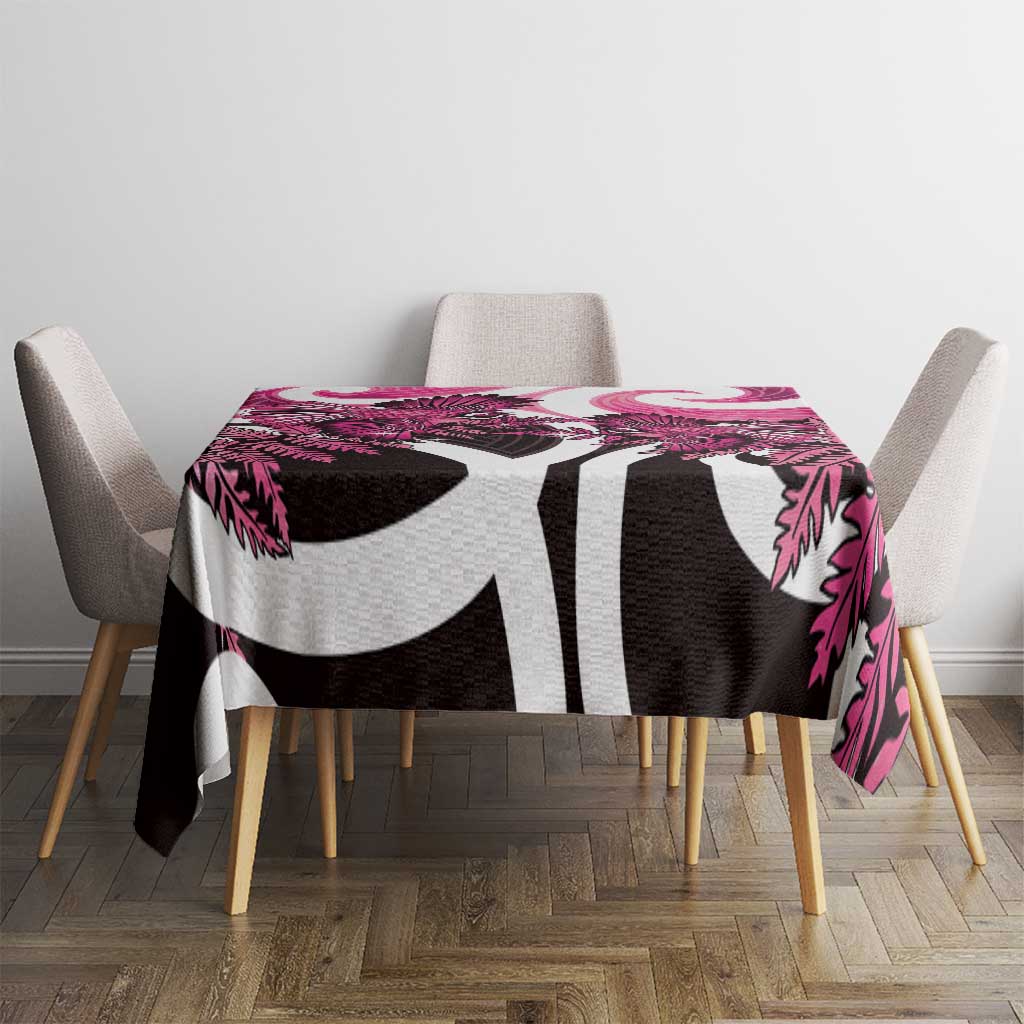 Piwakawaka New Zealand Matariki Tablecloth Maori New Year Silver Fern Pink Galaxy