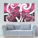 Piwakawaka New Zealand Matariki Tapestry Maori New Year Silver Fern Pink Galaxy
