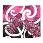 Piwakawaka New Zealand Matariki Tapestry Maori New Year Silver Fern Pink Galaxy