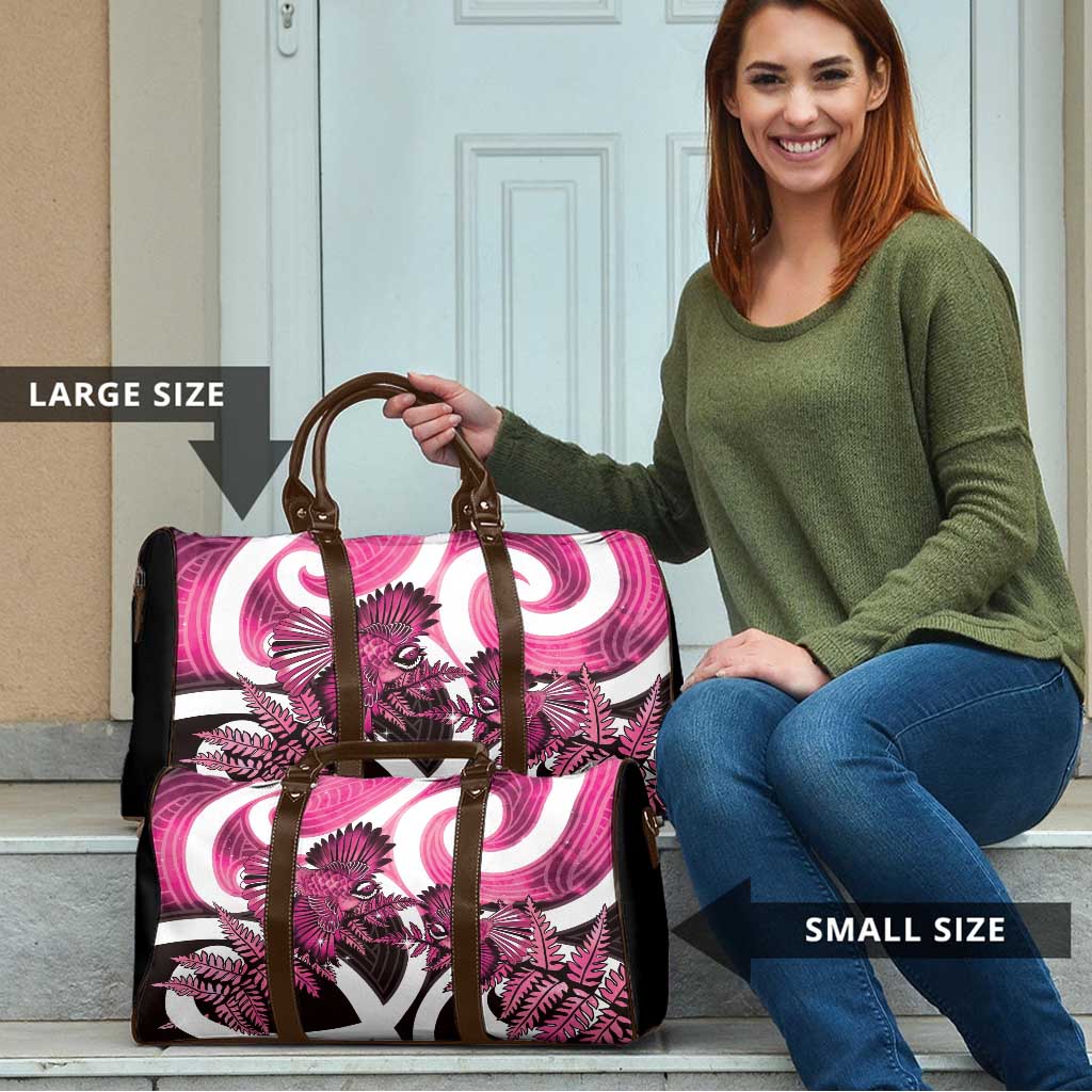 Piwakawaka New Zealand Matariki Travel Bag Maori New Year Silver Fern Pink Galaxy