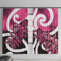 Piwakawaka New Zealand Matariki Window Curtain Maori New Year Silver Fern Pink Galaxy