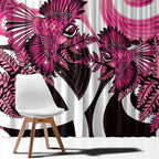 Piwakawaka New Zealand Matariki Window Curtain Maori New Year Silver Fern Pink Galaxy