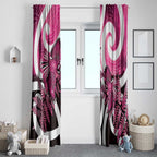 Piwakawaka New Zealand Matariki Window Curtain Maori New Year Silver Fern Pink Galaxy