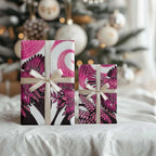 Piwakawaka New Zealand Matariki Wrapping Paper Maori New Year Silver Fern Pink Galaxy
