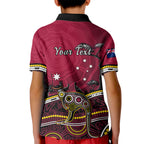 personalised-june-6-queensland-day-kid-polo-shirt-australian-aboriginal-art