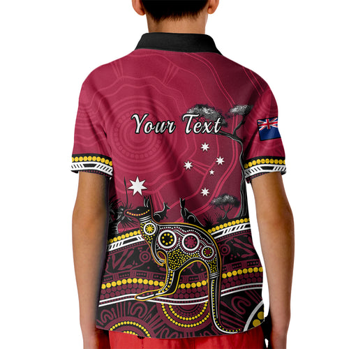 personalised-june-6-queensland-day-kid-polo-shirt-australian-aboriginal-art