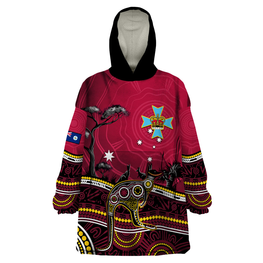 personalised-june-6-queensland-day-wearable-blanket-hoodie-australian-aboriginal-art