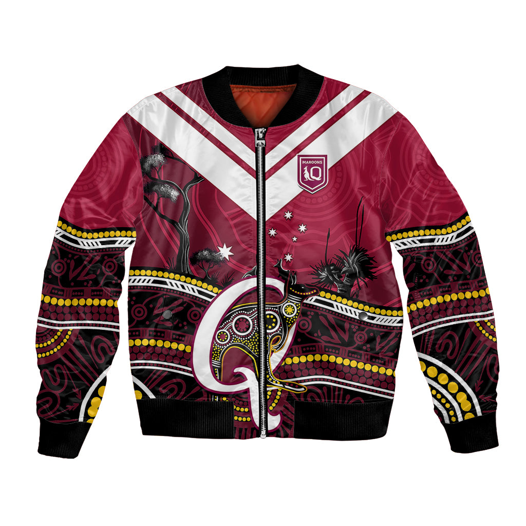 personalised-qld-maroons-rugby-bomber-jacket-go-queensland-kangaroo-indigenous