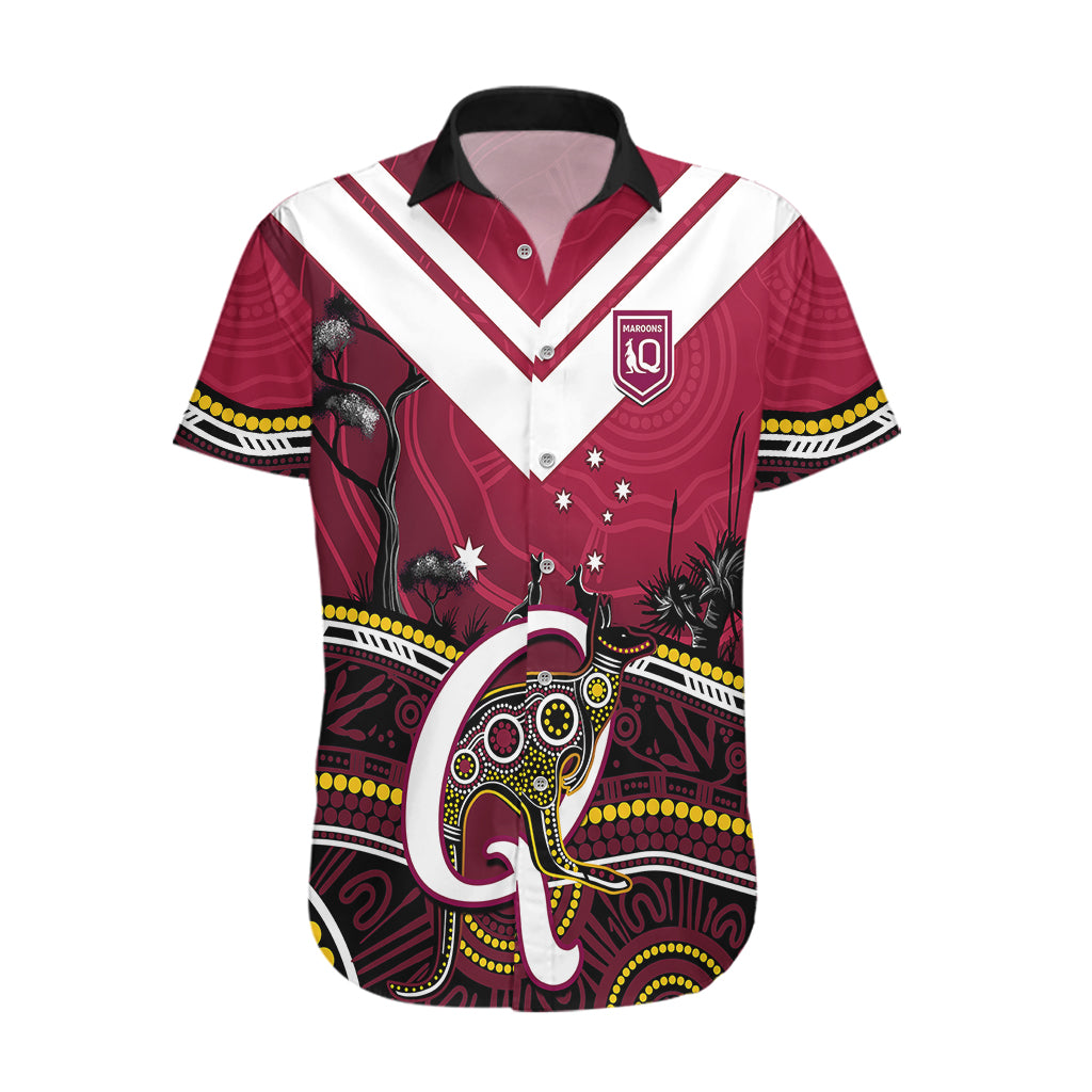 personalised-qld-maroons-rugby-hawaiian-shirt-go-queensland-kangaroo-indigenous