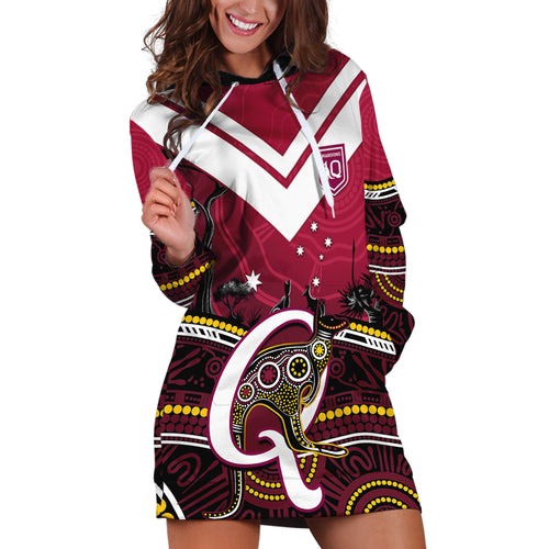 personalised-qld-maroons-rugby-hoodie-dress-go-queensland-kangaroo-indigenous