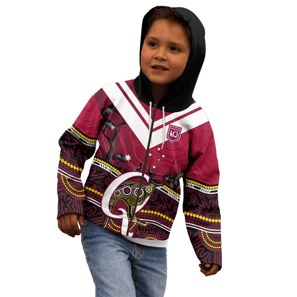 personalised-qld-maroons-rugby-kid-hoodie-go-queensland-kangaroo-indigenous