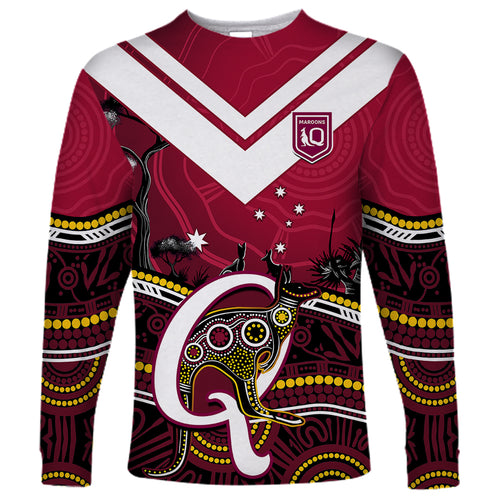 personalised-qld-maroons-rugby-long-sleeve-shirt-go-queensland-kangaroo-indigenous