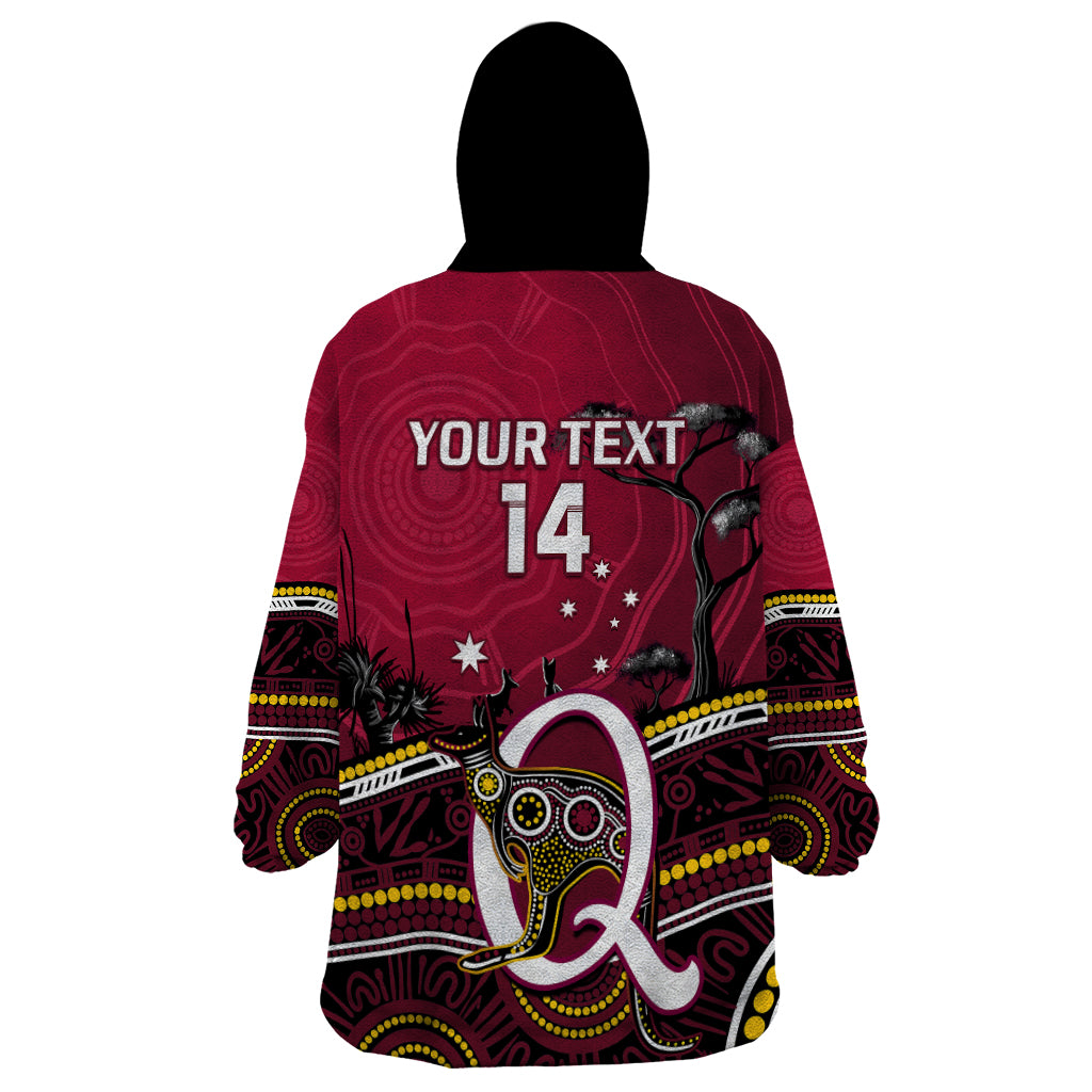 personalised-qld-maroons-rugby-wearable-blanket-hoodie-go-queensland-kangaroo-indigenous