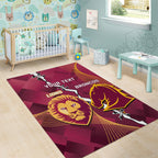 Personalised Lions Football And Broncos Rugby Area Rug Sporty Version