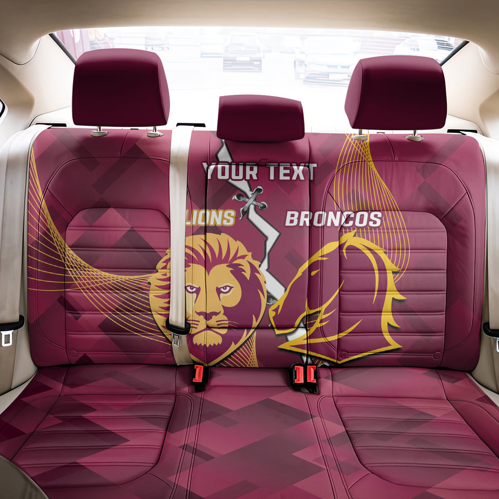 Personalised Lions Football And Broncos Rugby Back Car Seat Cover Sporty Version