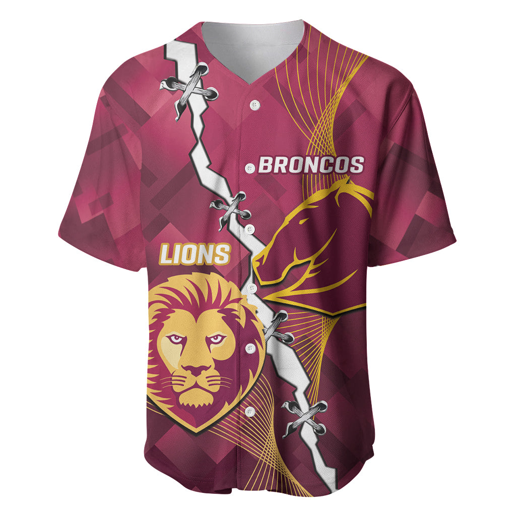 Personalised Lions Football And Broncos Rugby Baseball Jersey Sporty Version