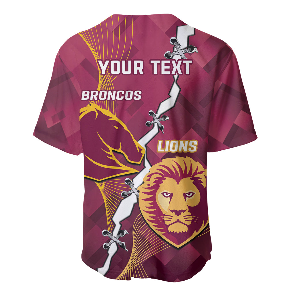 Personalised Lions Football And Broncos Rugby Baseball Jersey Sporty Version