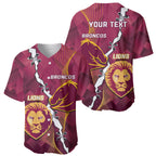 Personalised Lions Football And Broncos Rugby Baseball Jersey Sporty Version