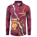 Personalised Lions Football And Broncos Rugby Button Sweatshirt Sporty Version